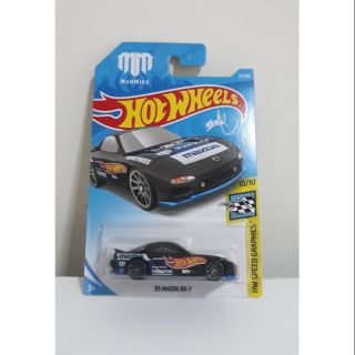 รถเหล็ก Hotwheels 95 MAZDA RX-7 สีดำ MadMike (ib011)