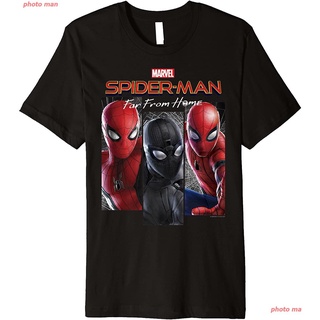 สไปเดอร์แมน เสื้อยืดผู้หญิง Spider-Man Marvel Spider-Man Far From Home Suit Panel Logo Premium T-Shirt women#)#เสื้อยืดอ