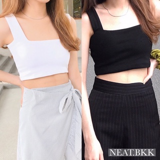 NEAT - BASIC TANK TOP เสื้อครอปเบสิค ครอปทอปแมชง่าย เกาหลีสบายๆ