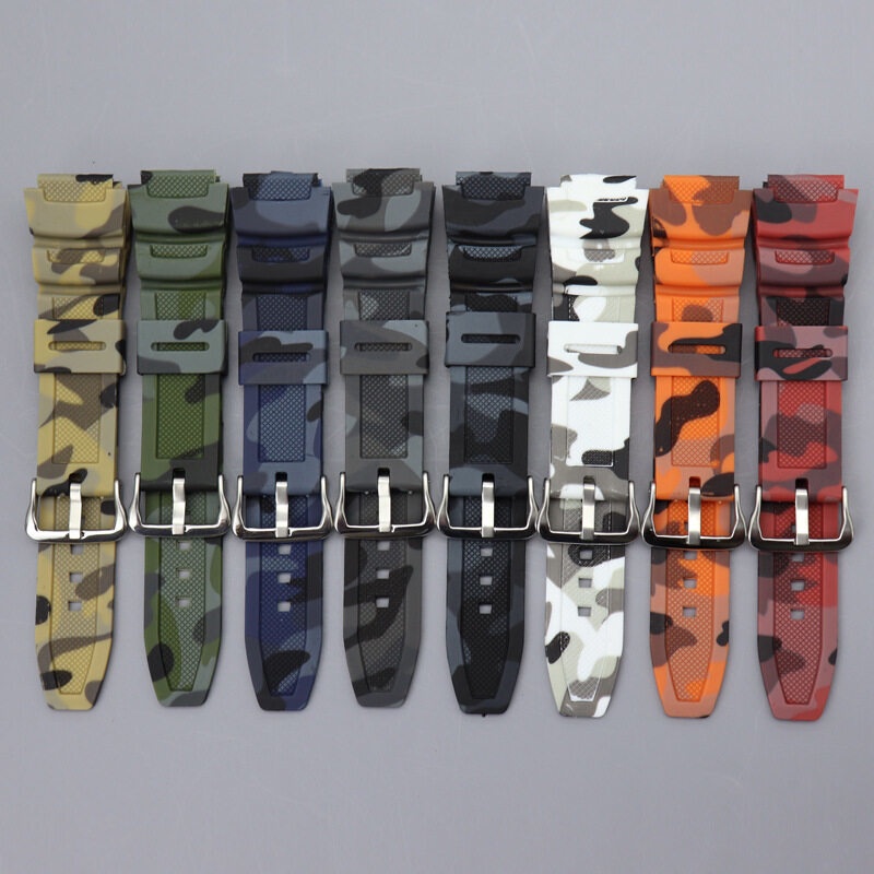 Yifilm สายนาฬิกาข้อมือ ยางซิลิโคนนิ่ม ลายพราง 18 มม. สําหรับ Casio W-218H AE1200 1000W 1300 W-800H 216H 735H