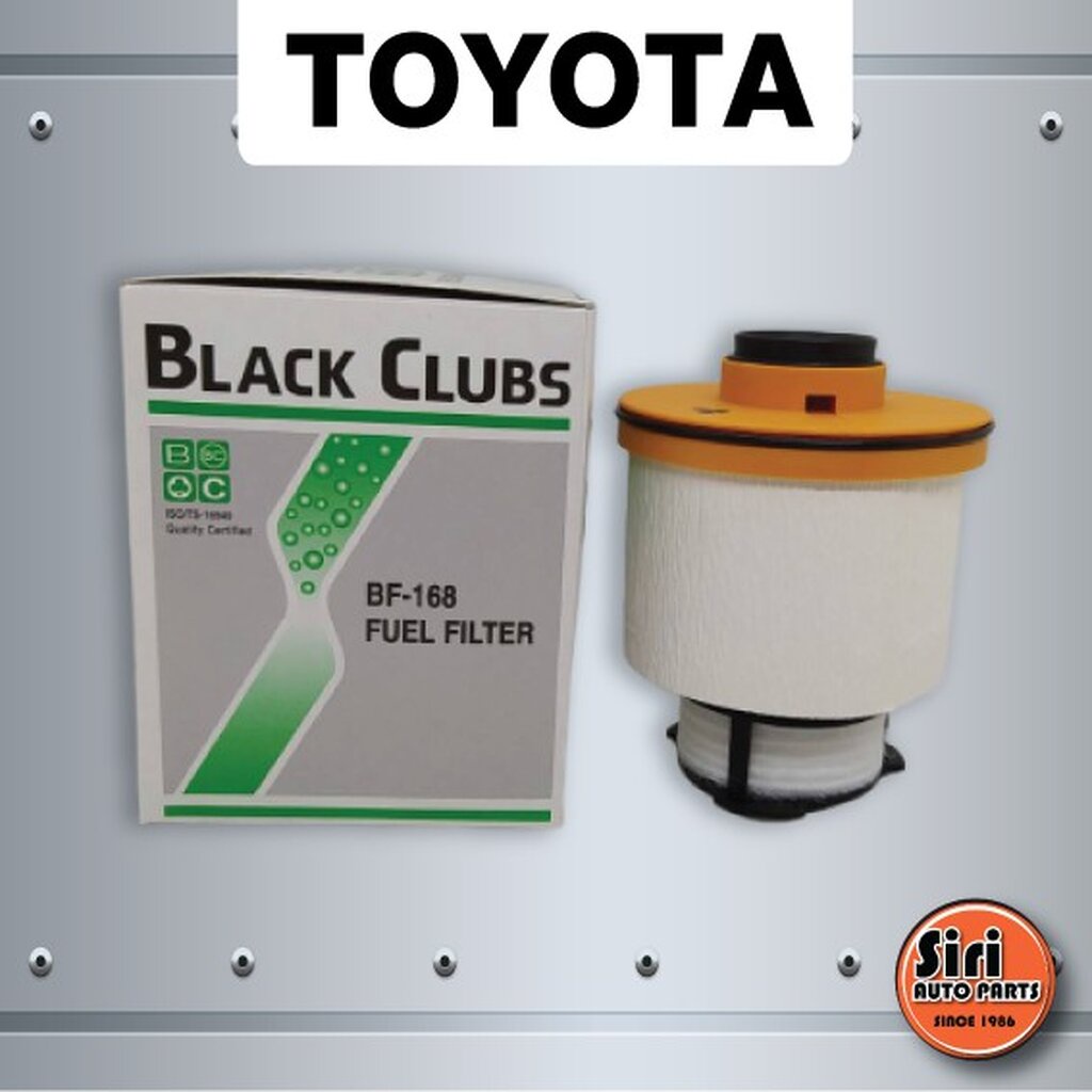 ไส้กรองโซล่า กรองน้ำมันเชื้อเพลิง TOYOTA REVO โตโยต้า รีโว่ New Fortuner (Black Clubs BF-168 / BF168