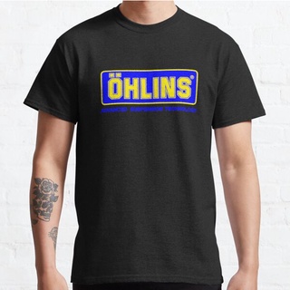 เสื้อยืดโอเวอร์ไซส์Lyzh เสื้อยืด ลาย Ohlins Racing 2 สําหรับ Cagiva HONDA Suzuki Harris DUCATI Ghezzi BoxerS-4XL