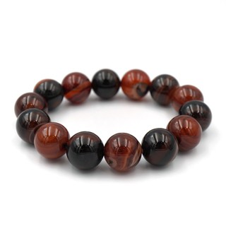 AGATE สร้อยข้อมือ หินแท้ หินอาเกต โมรา สีน้ำตาลส้ม ขนาด 12 มม. by siamonlineshop