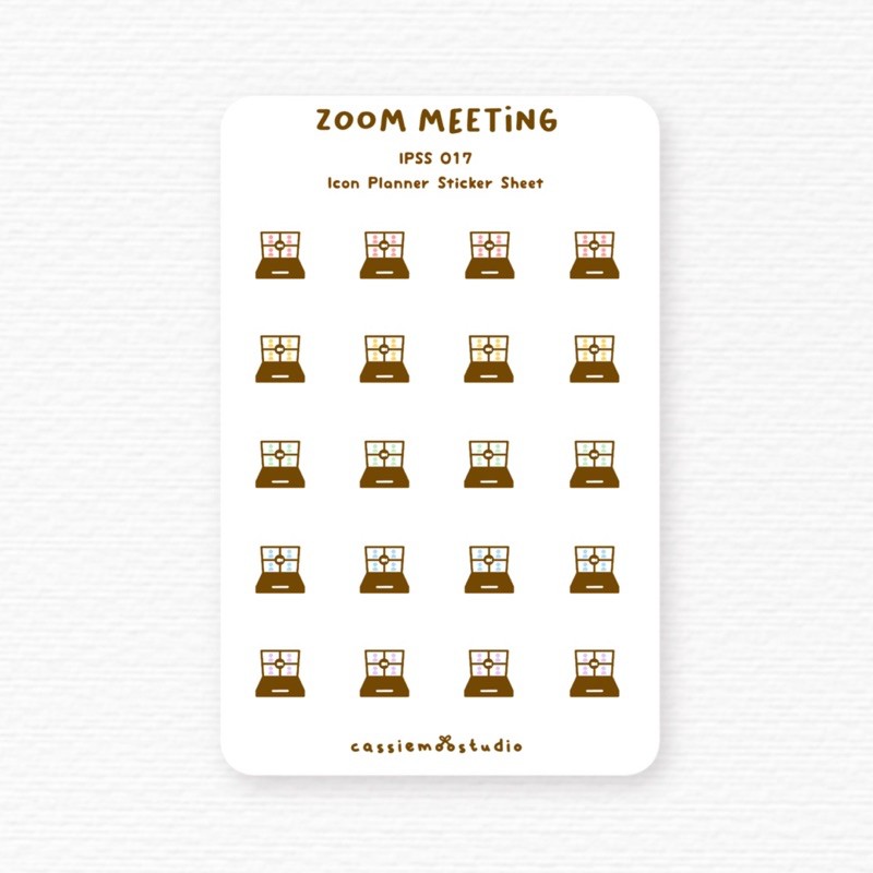 Zoom Meeting - แผ่นสติ๊กเกอร์วางแผน Bujo / ไอคอน กันน้ํา IPSS017