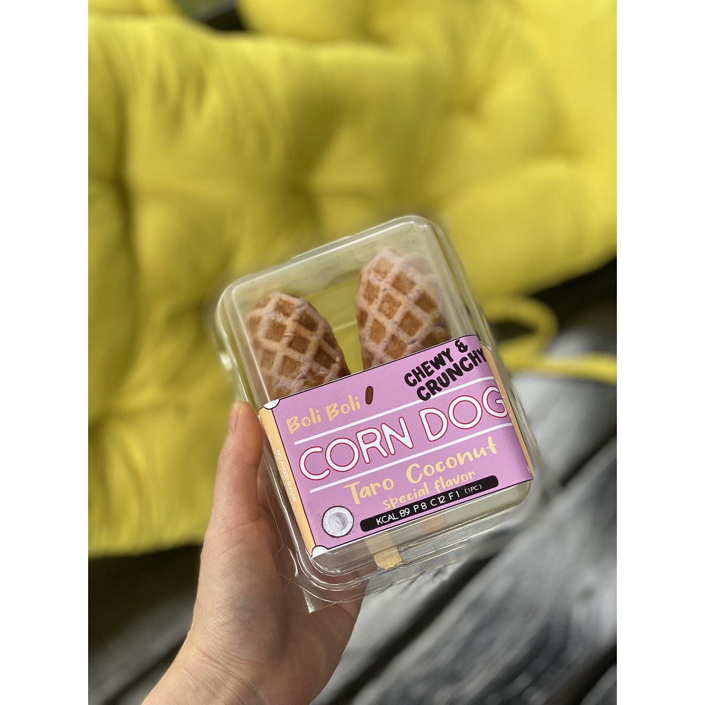 (161) Boli corn dog TARO COCONUT โบลิ คอร์นด๊อก เผือกมพพร้าว
