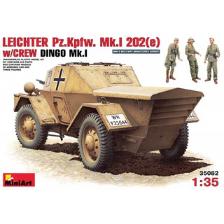 โมเดลรถถัง MiniArt 1/35 MI35082 Leichter Pz.Kpfw. Mk.I 202(e) w/Crew. Dingo Mk.I