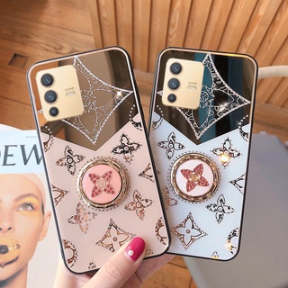 เคสโทรศัพท์ VIVO V23E V23 V23PRO 5G INS Diamond Clover Acrylic 3D Ring Bracket Hardcase Phone Cover For VIVO V23 PRO