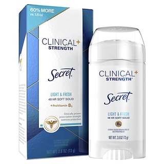 Secret Clinical Strength Deodorant for Women, Soft Solid, Light and Fresh, 2.6 oz