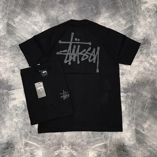 เสื้อยืด พิมพ์ลาย Stussy Basic Black To Black สําหรับผู้ชาย