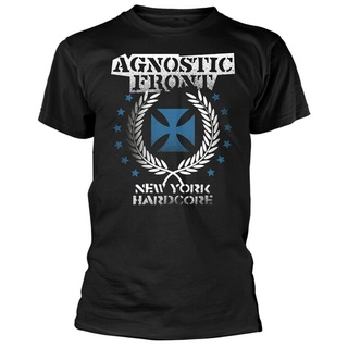 เสื้อยืดโอเวอร์ไซส์เสื้อยืด ลาย Agnostic FrontBlue Iron Cross (สีดํา) อเนกประสงค์ DIY 2022S-4XL