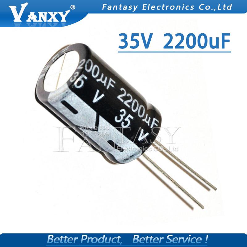 ตัวเก็บประจุไฟฟ้า 35 v 2200 uf 16x25 มม 2200 ub 35 v 5 ชิ้น