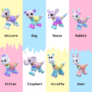 Super Cute Surprise Twist Magic Animal Child Bracelet ของเล่นเพื่อการศึกษา เสริมสร้างจินตนการ ความคิดสร้างสรรค์