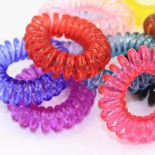 ยางรัดผม แบบเกลียว สไตล์เกาหลี ส่งแบบสุ่มสี 10 ชิ้น