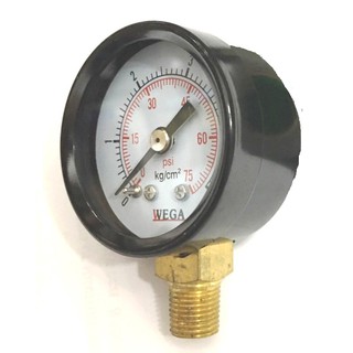 เกจวัดแรงดัน 1.5" WEGA pressure gauge เหล็ก ขนาดหน้าปัด 1.5 นิ้ว เกลียว 1/8" ออกด้านล่าง