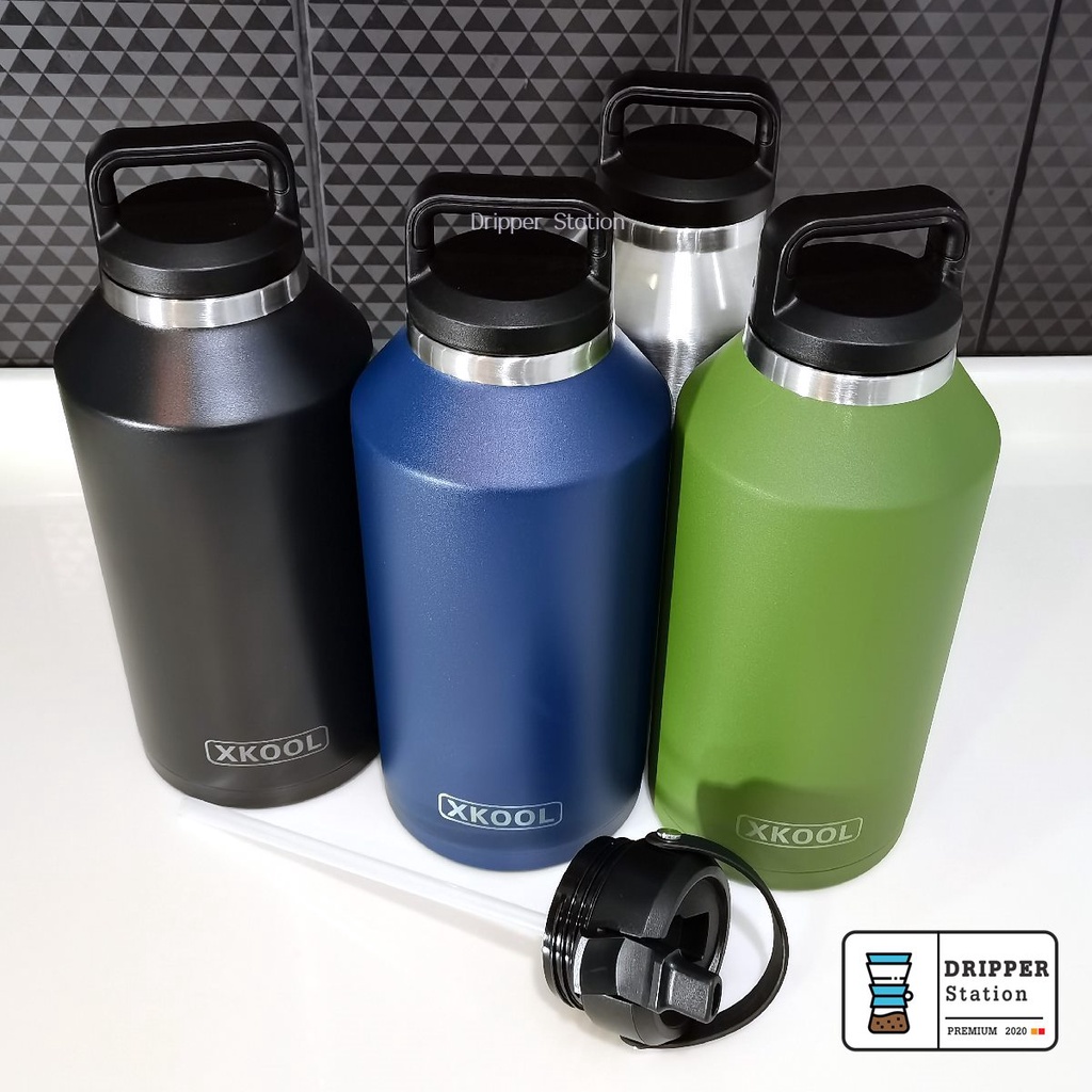 Xcool แทงค์เก็บความเย็น ขนาด 64 ออนซ์ (2ลิตร) + ฝาหลอดดูดน้ำ เก็บอุณหภูมิได้ทั้งร้อนและเย็น⚡