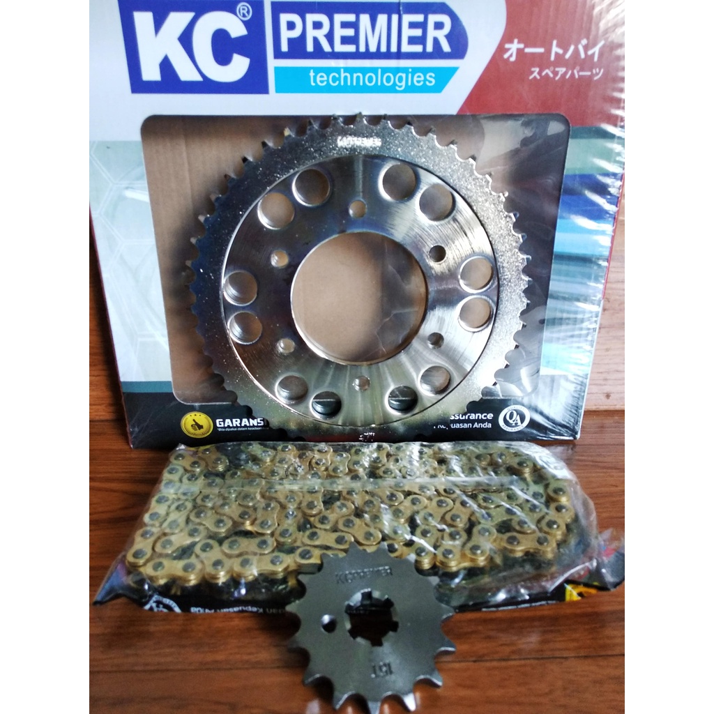 ชุดเกียร์ GOLD CHAIN R15 2017 เกียร์แพคเกจ GOLD CHAIN R15 2017 15T 47T 132 KC PREMIER