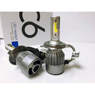 C6 LED 6000k/4300k H4 Hi Low H1 H3 H7 H8 9006 H11 9005 ไฟหน้า LED C6 HID LED 12v COB ชุด Led Wira my