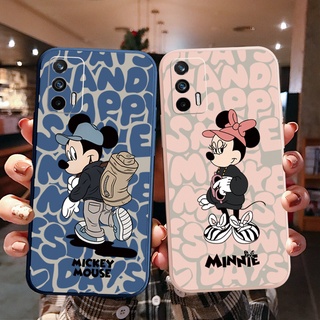 เคสซิลิโคนนิ่ม ขอบตรง ลายมิกกี้ มินนี่เมาส์ สําหรับ OPPO A16 A94 A53 A15 A15S A12 A7 A5S A52 A72 A92 A74 A54