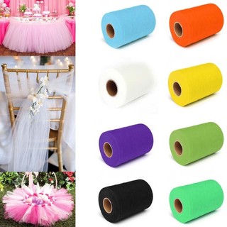 ม้วนกระดาษ Tutu Tulle Diy สีพื้น 6 นิ้ว X 25 หลาสําหรับตกแต่งงานแต่งงานปาร์ตี้