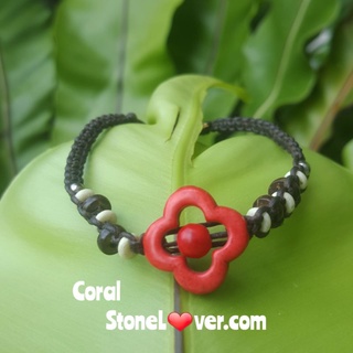 #สร้อยข้อมือเชือกถักปะการังแดง#Coral #หินปะการัง