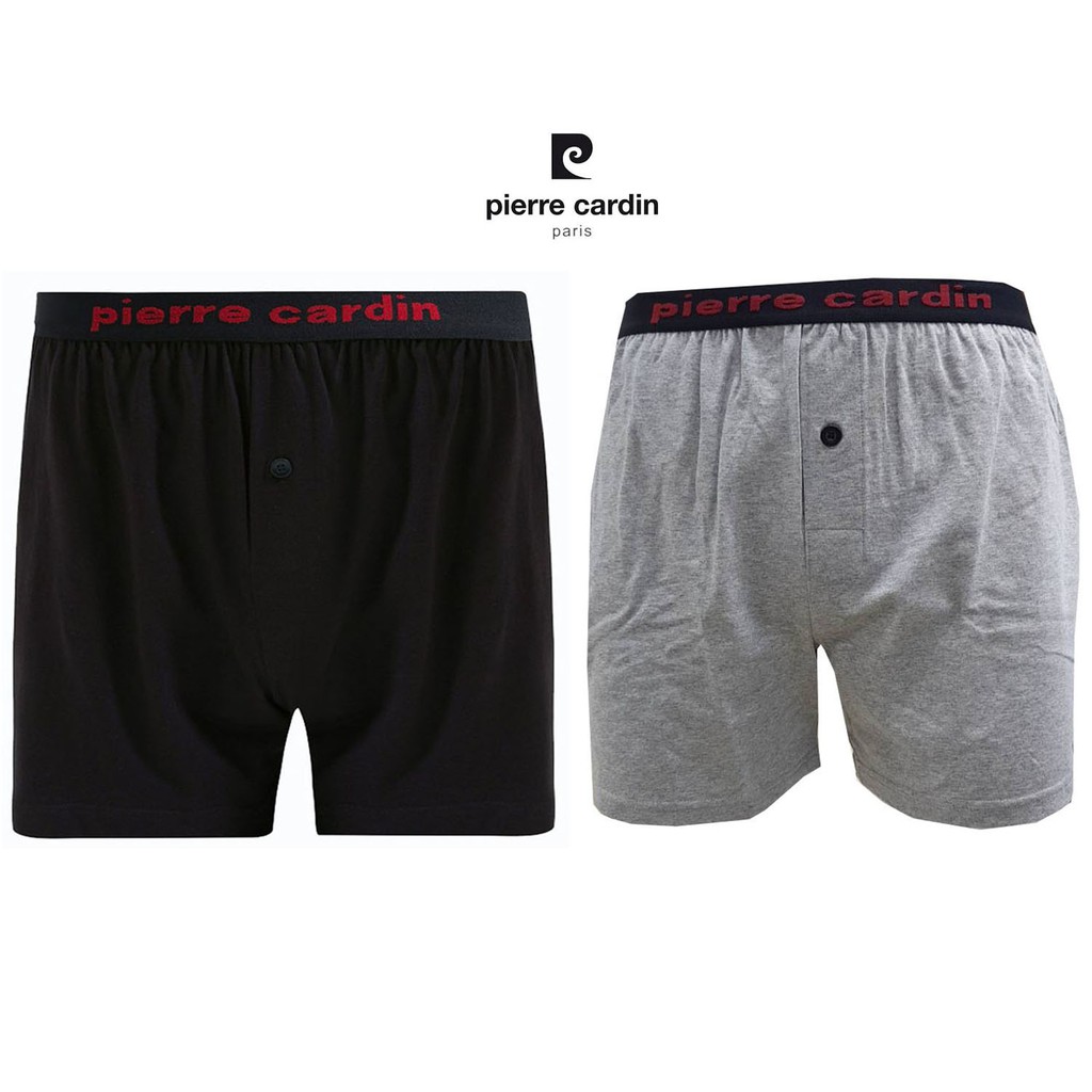 Pierre Cardin PI-202 1ตัว กางเกงชั้นใน Slim Elasticated มี 2 สี เทา ดำ บ็อคเซอร์ผ้าคอตตอน ขาสั้น
