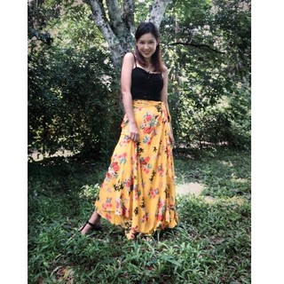 กระโปรงผูกเอว ผ้านิ่มใส่สบาย Free size ☀️แถมฟรี โดนัทมัดผม ลายเดียวกับกระโปรง ☀️