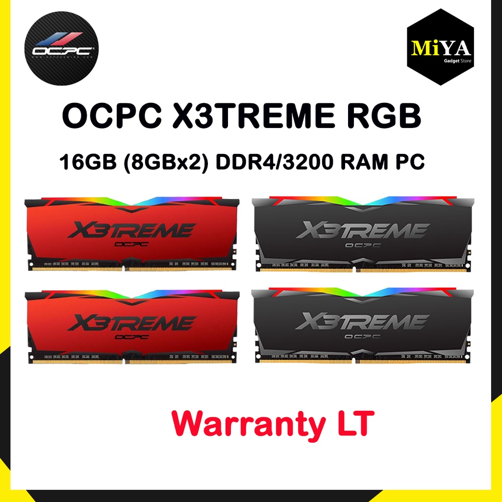 16GB (8GBx2) DDR4/3200 RAM PC (แรมพีซี) OCPC X3TREME RGB (MMX3A2K16GD432C20) [Warranty LT]