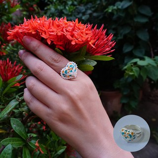พร้อมส่ง แหวนหัวใจ แหวนเงินแท้ 925 silver ring โดยร้านฮักเงินน่าน