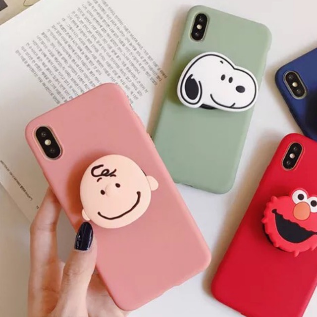 เคสไอโฟน เคสซิลิโคนพร้อมจุก Snoopy & Charlie เคส iphone 11pro/11/xsmax/xs/xr/8,7plus