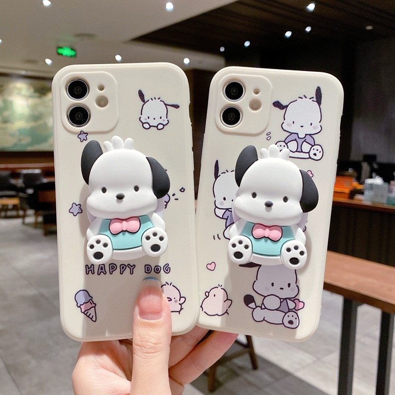 ปลอกสําหรับ Samsung Galaxy A06 A16 A34 A54 A23 A14 A03S A02S A12 A22 A32 A72 A52S M12 M32 M22 A21S A11 A31 A71 A51 A70 A10S A20S A30S A50S เคสโทรศัพท์มือถือ ซิลิโคน ลายการ์ตูน Pachacco น่ารัก พร้อมขาตั้ง สําหรับ