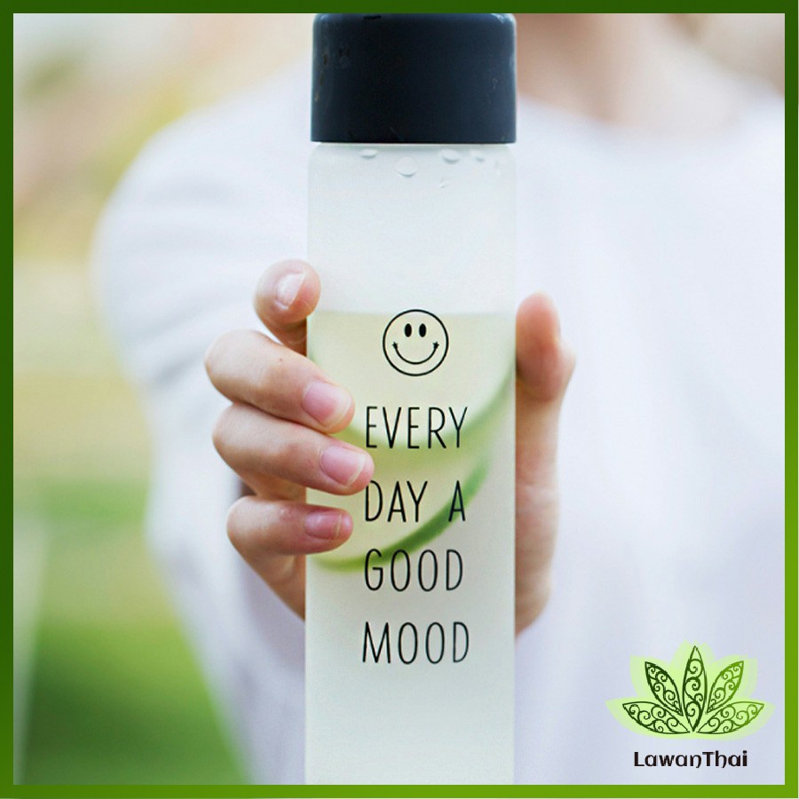 Lawan ขวดแก้วใส่น้ำดื่มพกพา กระบอกใส่น้ำ  350 ml  มีสายคล้องมือ พกพาสะดวก  Portable glass - รูปที่ 3