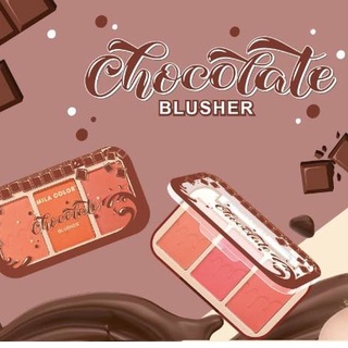 Mila color chocolate blusher No.5040 มิลา คัลเลอร์ บลัชออน 3 ช่อง ปัดแก้ม โทนสีช็อคโกแลต กลิตเตอร์เบาๆ แก้มแดงธรรมชาติ