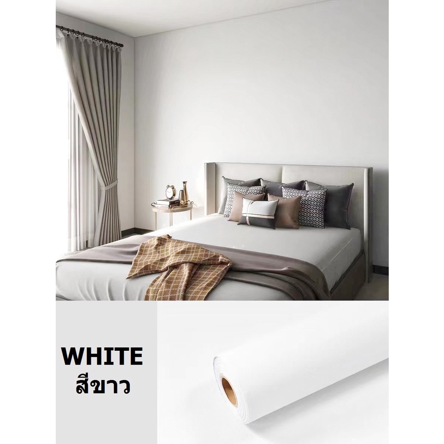 ลาย พื้นขาว วอลเปเปอร์ สติกเกอร์ ติดผนัง PVC มีกาวในตัว ขนาด 0.45x10 เมตร 180 SF43  180 273 W112