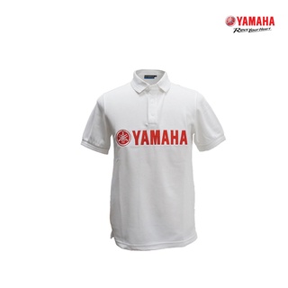 YAMAHA เสื้อโปโลสีขาวโลโก้ YAMAHA