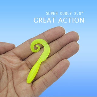 เหยื่อหนอนยาง แท้จาก Weebass Action ดีราคาเบา รุ่น SUPER CURLY