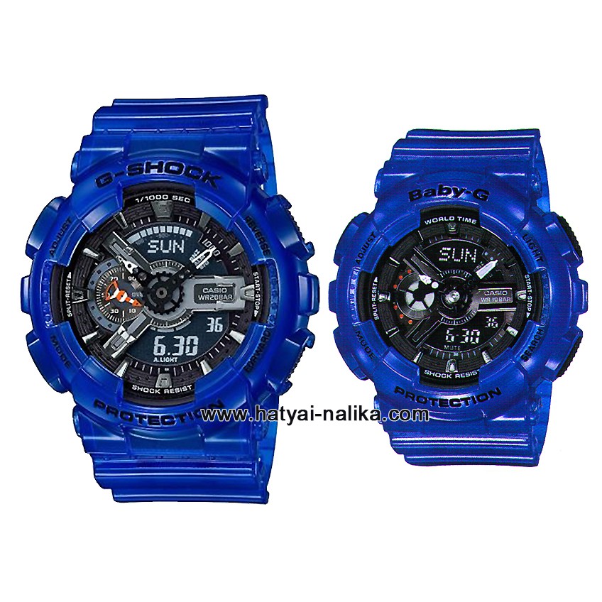 นาฬิกา Casio G-SHOCK x BABY-G คู่เจลลี่ใส CORAL REEF series รุ่น GA-110CR-2A x BA-110CR-2A Pair set (เจลลี่สีน้ำทะเล)