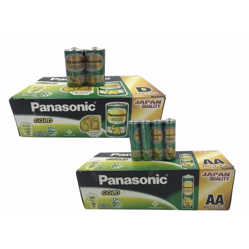 (ยกกล่อง) ถ่านไฟฉาย พานาโซนิค โกลด์ (ถ่าน Panasonic gold) ขนาด AA และ D (2A)