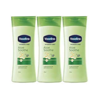 🔥HOT🔥 วาสลีน อินเทนซีฟ แคร์ อโล ซูธ โลชั่น 120 มล. แพ็ค 3 ขวด Vaseline Aloe Sooth Lotion 120 ml x 3 pcs