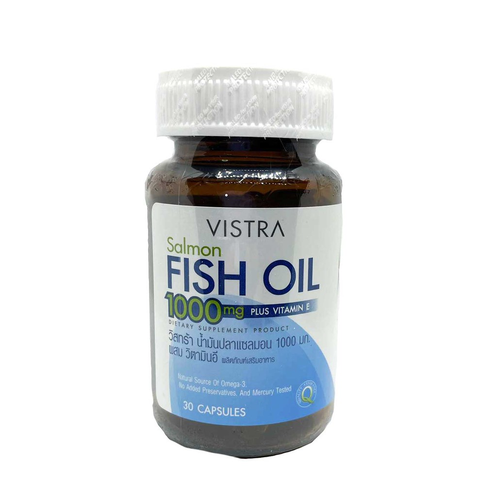 Vistra Salmon Fish Oil วิสทร้า น้ำมันปลาแซลมอน 1000 mg 30 , 45 , 75 เม็ด EXP 2025