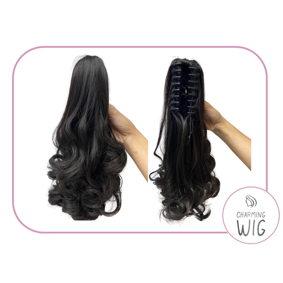 หางม้าแบบหนีบลอนปลาย ยาว 35 cm คุณภาพดีเกรดพรีเมี่ยม (CC002)