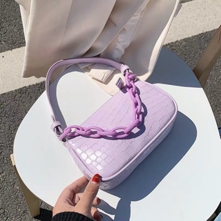 พร้อมส่ง🌸กระเป๋าสะพายข้าง pastel bag ใบเล็กน่ารัก มีโซ่
