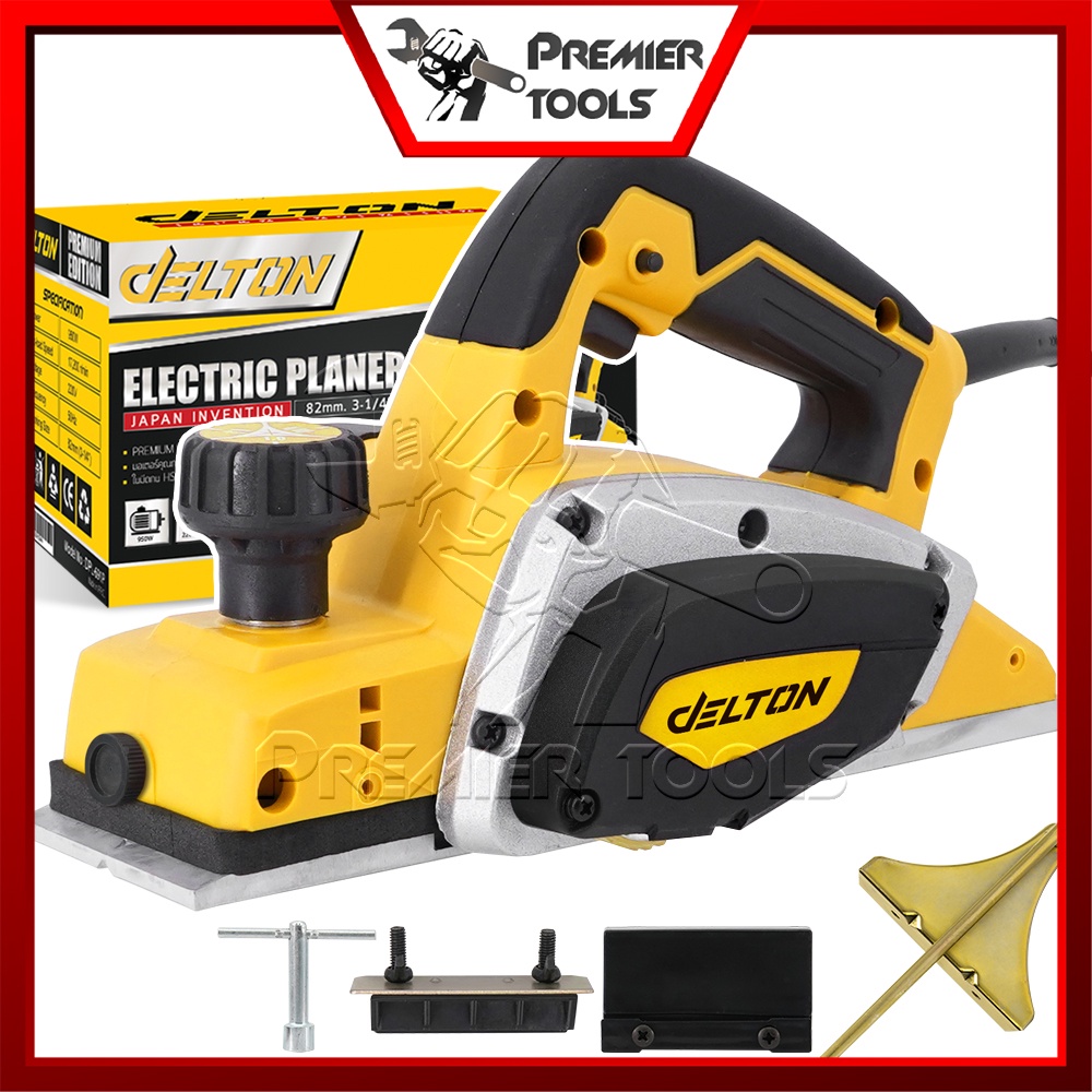 DELTON กบไสไม้ กบไฟฟ้า ขนาด 3 นิ้ว 82 มม. 950 วัตต์ รุ่น DPL-691P กบไสไม้ไฟฟ้า Electric Planer Premium Edition