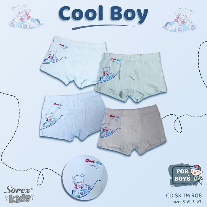 KATUN SUPER SOFT BOYS BOXER CD SOREX SK TM701 & TM908 / BOYS COTTON UNDERWEAR