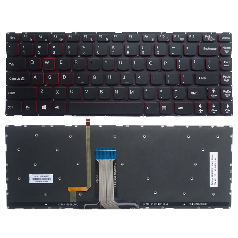 ใหม่ภาษาอังกฤษ US backlit คีย์บอร์ดสําหรับ Lenovo Erazer Y40 14ISK Y40-70 Y40-70AM Y40-70AT-IFI Y40-