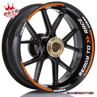 สติกเกอร์สะท้อนแสง กันน้ํา สําหรับติดตกแต่งล้อรถมอเตอร์ไซค์วิบาก ktm Racing Duke 250 690 790 1290 RC200 390 RC8