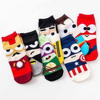 ถุงเท้าข้อสั้นลายการ์ตูนสีสันสดใส Sock