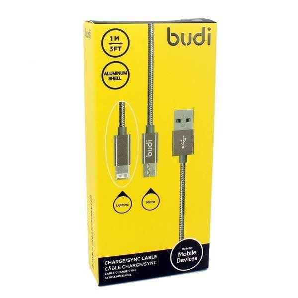 Budi M8J175 2in1 1.0m สายทนทาน Lightning+ Micro USB iPhone XS Max XR X 8 7 6S 6 Plus iPad Air mini