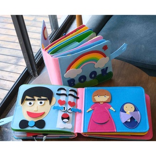 Rainbow Cloth Book Baby Toys Felt Montessori Book Toddler Educational Toy For Boys and Girls Practice Hand Early Learnin