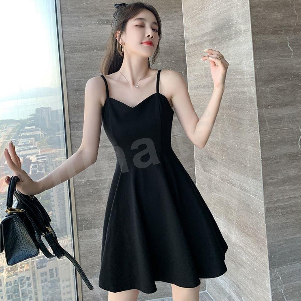 Luna เก็บ Sling dress ชุดเดรสสายเดี่ยวสีดำตัวเล็กเซ็กซี่