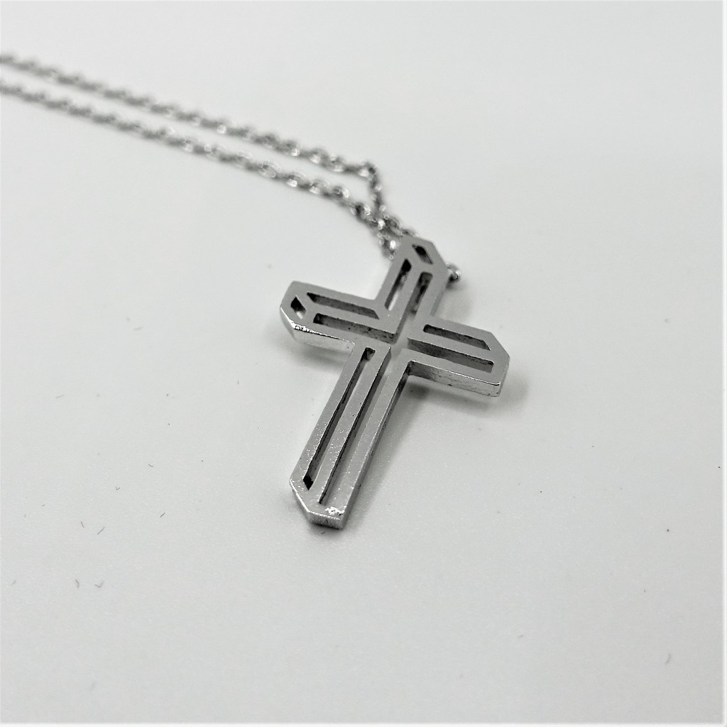 เครื่องประดับแฟชั่น: สร้อยคอพร้อมจี้ดีไซน์ 3D-CROSS การออกแบบคริสเตียน: He Is Risen